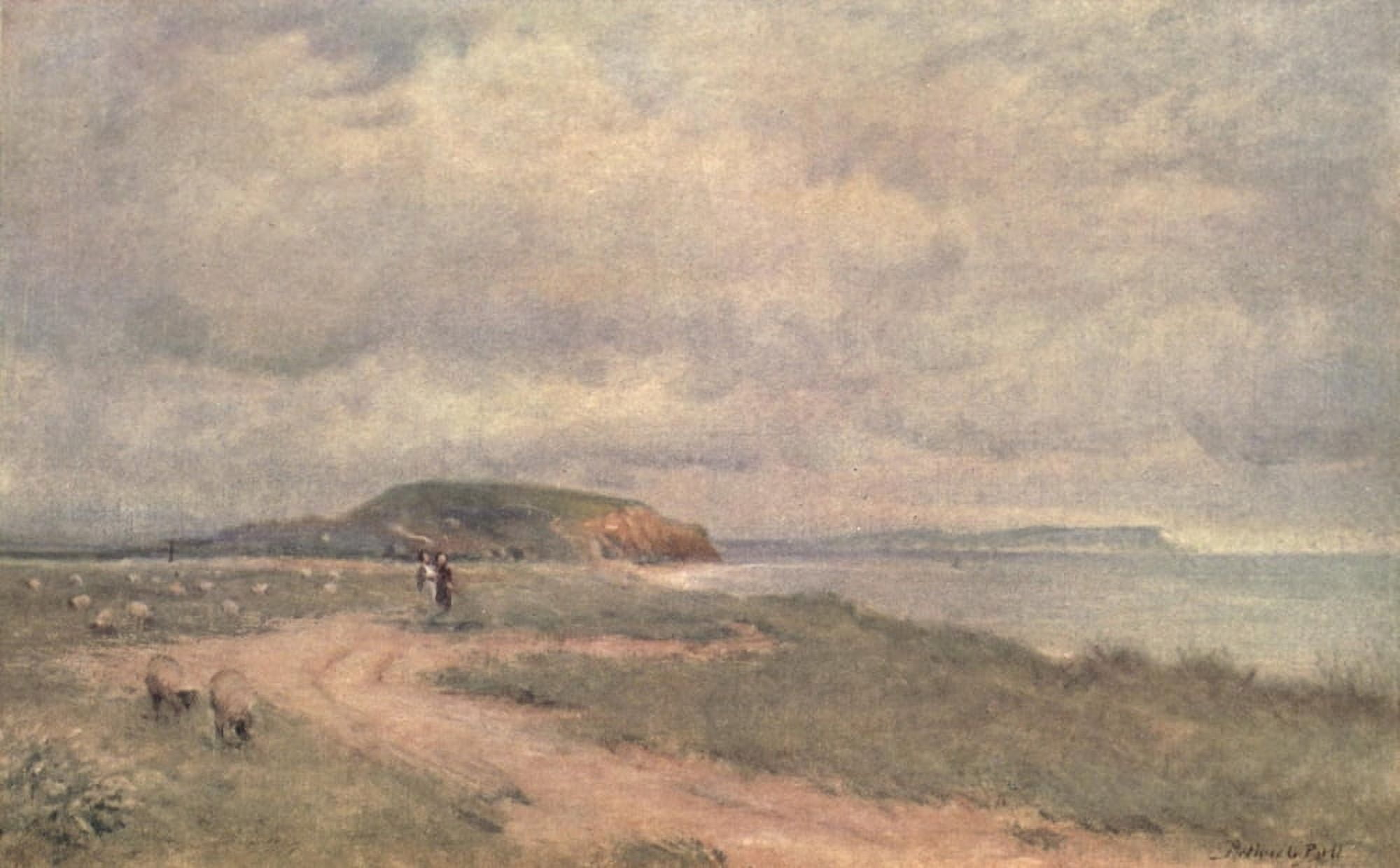 From Harbour to Harbour 1916 Hengistbury Head & Isle of Wight Canvas Art - Arthur G Bell (24 x 36)