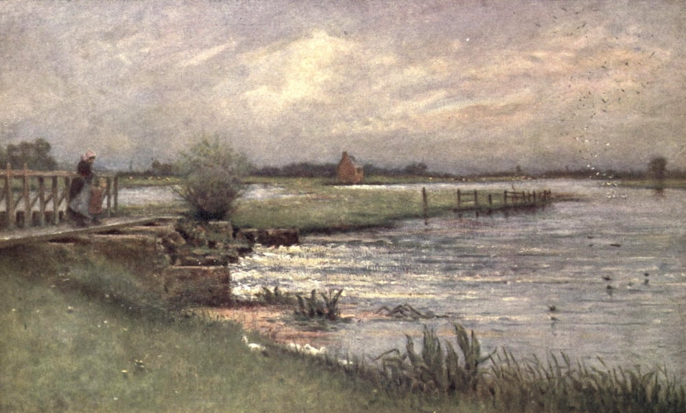 From Harbour to Harbour 1916 Weir Knapp Mill Canvas Art - Arthur G Bell (24 x 36)