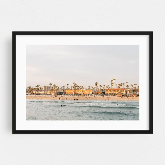 From Newport Pier 02 - Newport Beach California Photography Black Framed Wall Art Print 12 x 18 inches