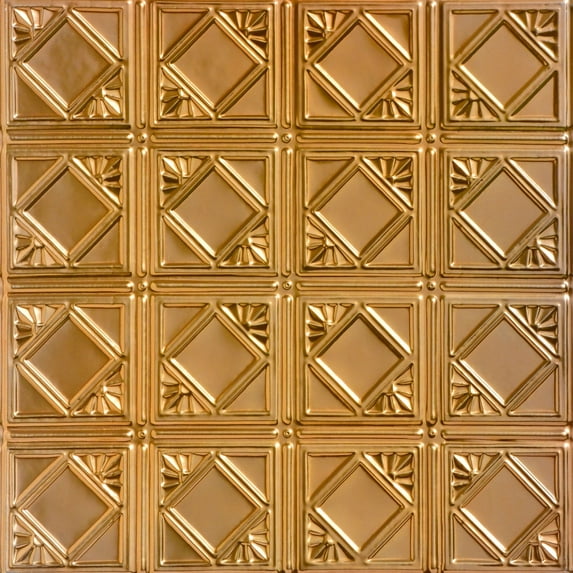 From Plain To Beautiful In Hours Carnivale Lincoln Copper Tin Plated Lay-in Ceiling Tile 6 Pcs 2 ft. x 2 ft.