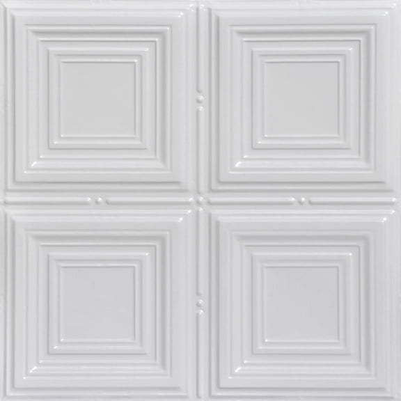 From Plain To Beautiful In Hours Cubism White Tin Plated Lay-in Ceiling Tile 6 Pcs 2 ft. x 2 ft.
