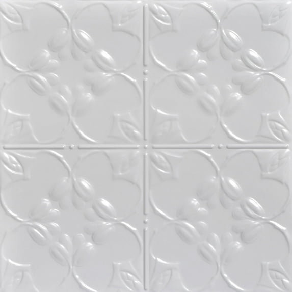 From Plain To Beautiful In Hours Lilac White Tin Plated Nail Up Ceiling Tile 12 Pcs 2 ft. x 2 ft.