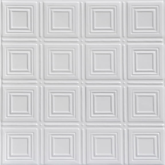 From Plain To Beautiful In Hours Shanko White Tin Plated Lay-in Ceiling Tile 6 Pcs 2 ft. x 2 ft.