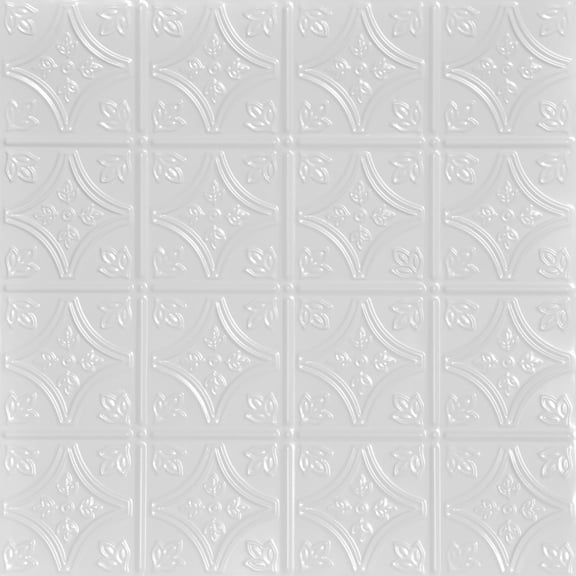 From Plain To Beautiful In Hours Tiny Tiptoe White Tin Plated Lay-in Ceiling Tile 12 Pcs 2 ft. x 2 ft.