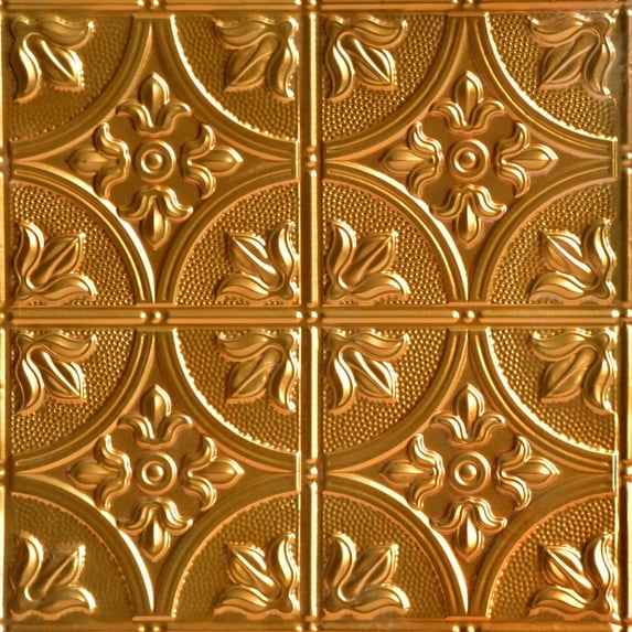 From Plain To Beautiful In Hours Tiptoe Lincoln Copper Tin Plated Nail Up Ceiling Tile 12 Pcs 2 ft. x 2 ft.