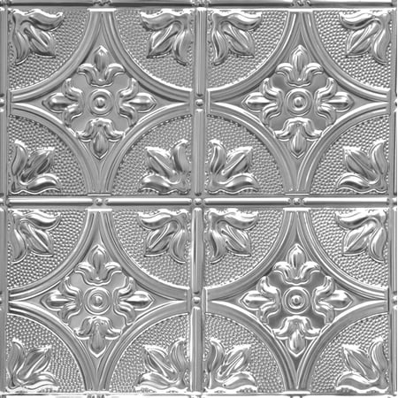 From Plain To Beautiful In Hours Tiptoe Steel (Unfinished) Tin Plated Nail Up Ceiling Tile 6 Pcs 2 ft. x 2 ft.