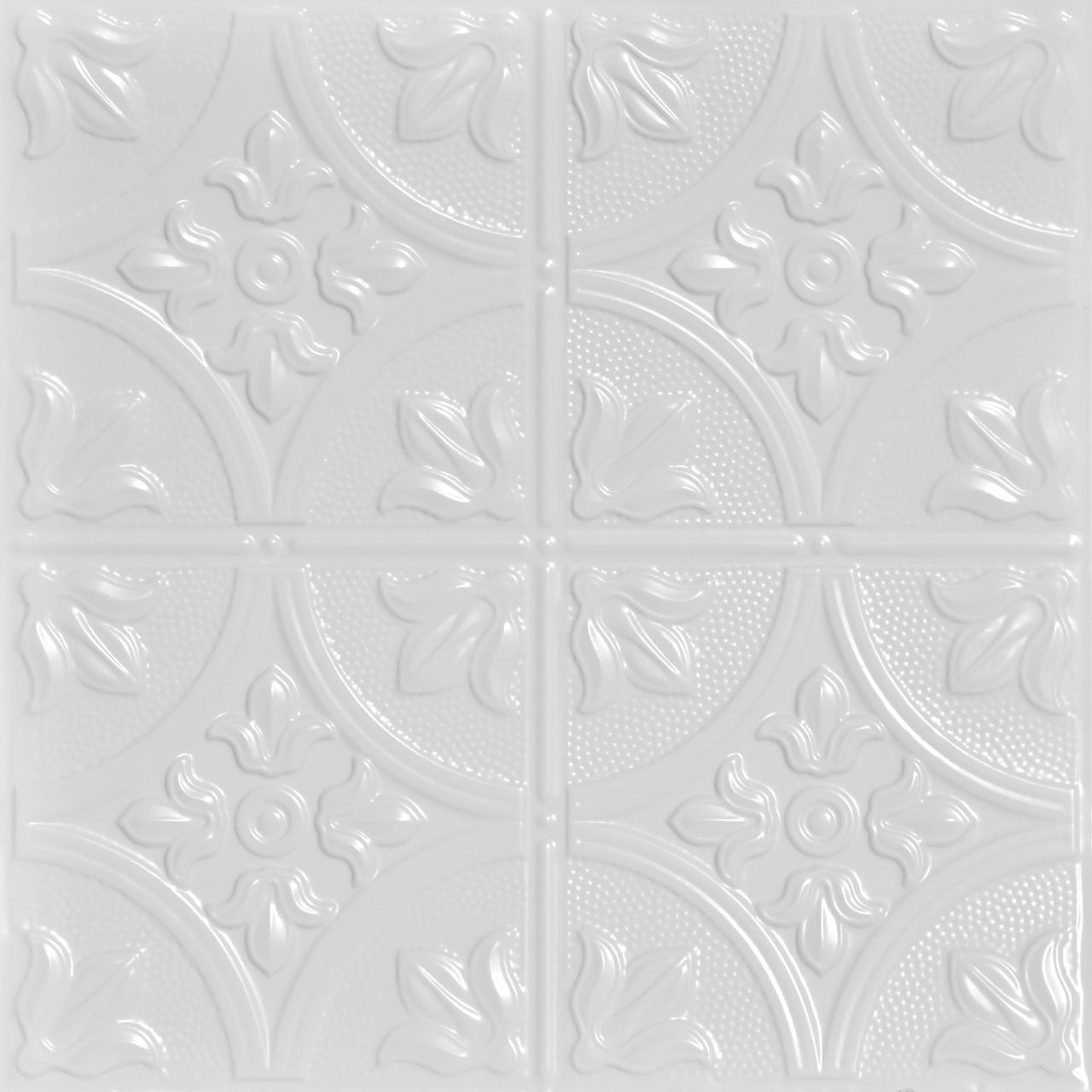 Tiptoe White Powder Coated Tin Ceiling Tiles, 2 ft. x 2 ft., Pack of 12