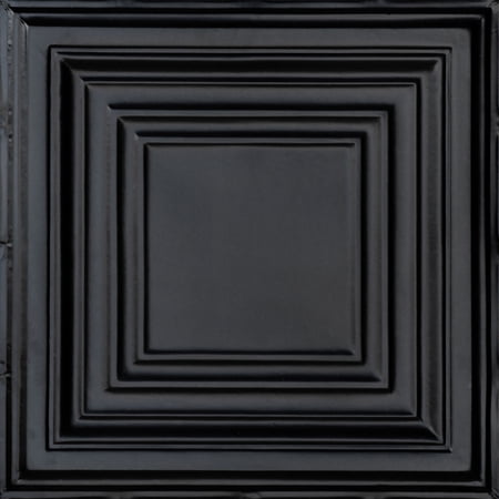 From Plain To Beautiful In Hours Williamsburg Black Tin Plated Lay-in Ceiling Tile 6 Pcs 2 ft. x 2 ft.