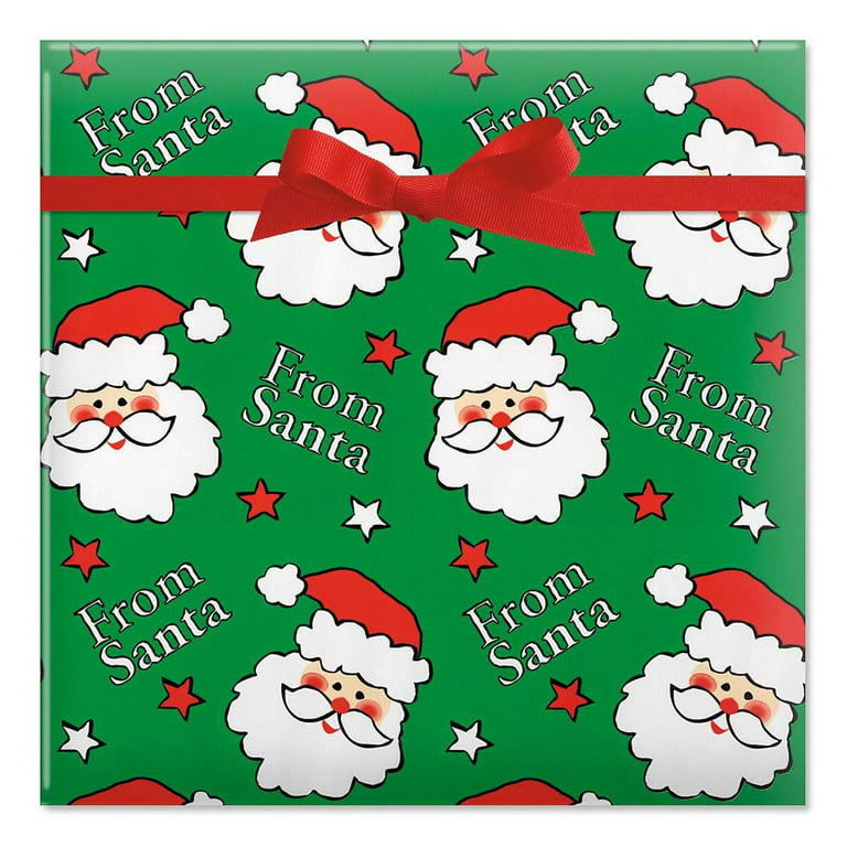 Santa & Friends Jumbo Christmas Rolled Gift Wrap - 1 Giant Roll, 23 Inches  Wide by 35 feet Long, Heavyweight, Tear-Resistant, Holiday Wrapping Paper 