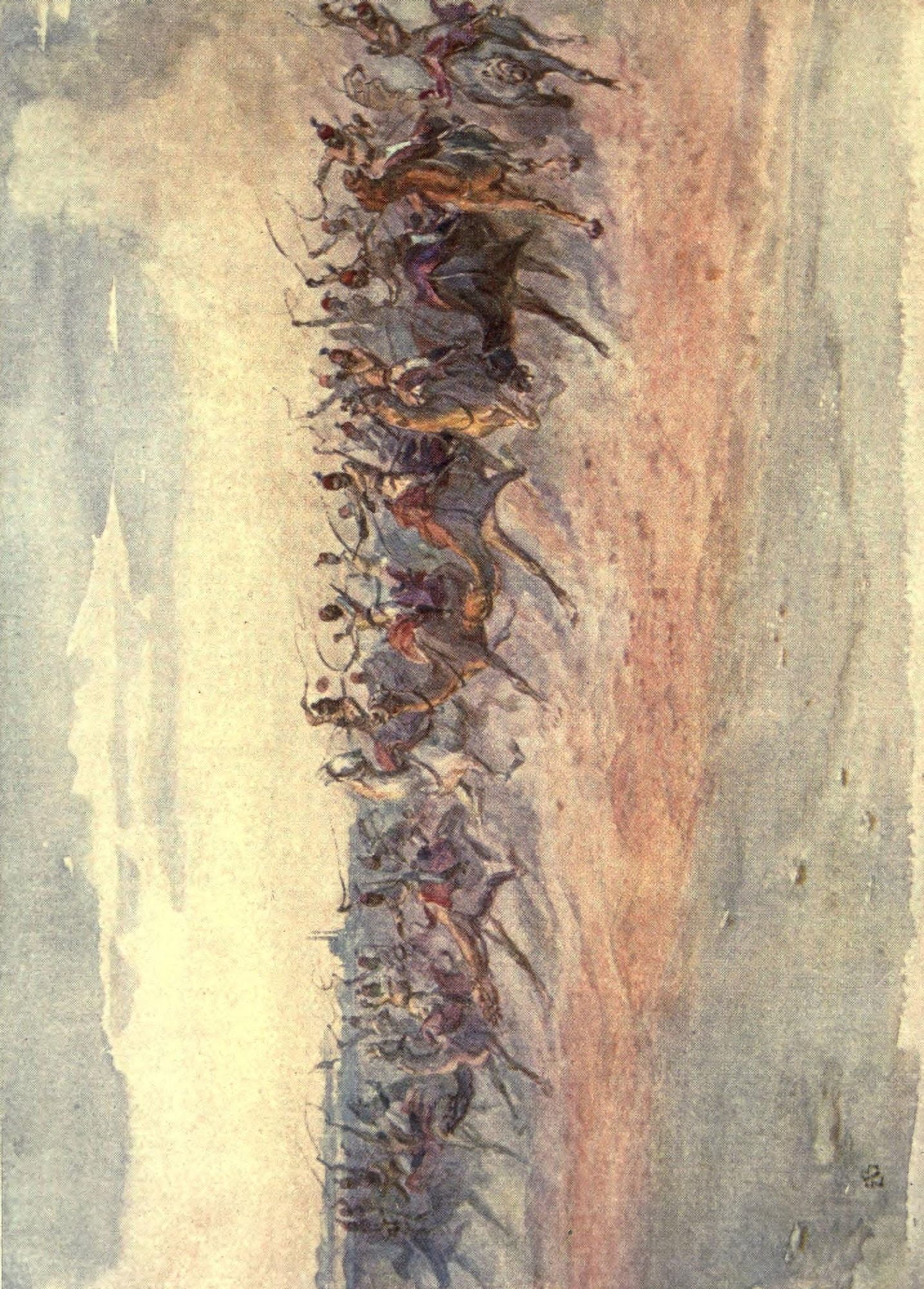 From Sketch-book & Diary 1909 The Camel Corps Canvas Art - Elizabeth Butler (18 x 24)
