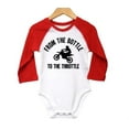 thumbnail image 1 of From The Bottle To The Throttle Raglan Baby Onesie, 1 of 1
