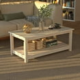 thumbnail image 1 of From the Tree Furniture coffee table with storage shelf, unfinished wood finish, 1 of 8