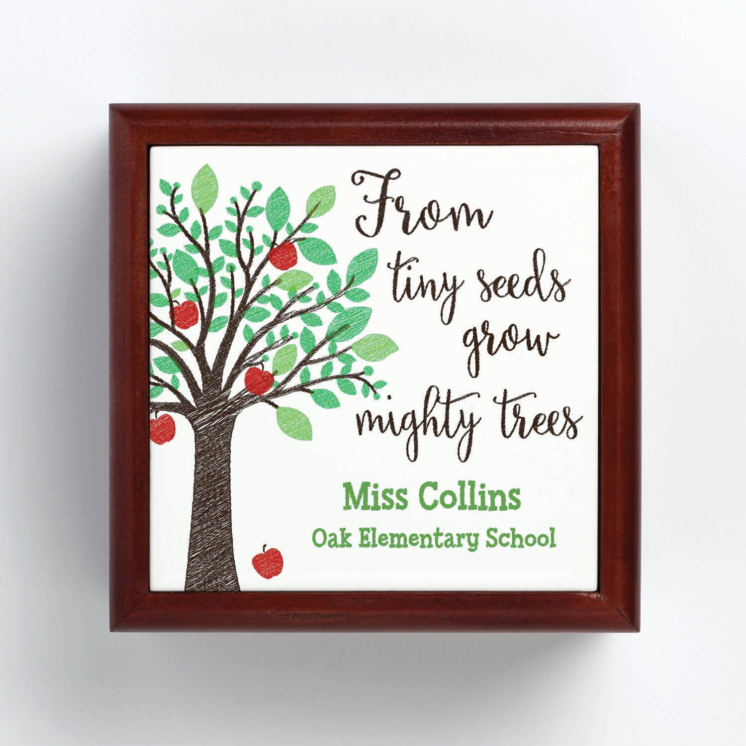 From Tiny Seeds Grow Mighty Trees Personalized Dark Wood Keepsake Box ...