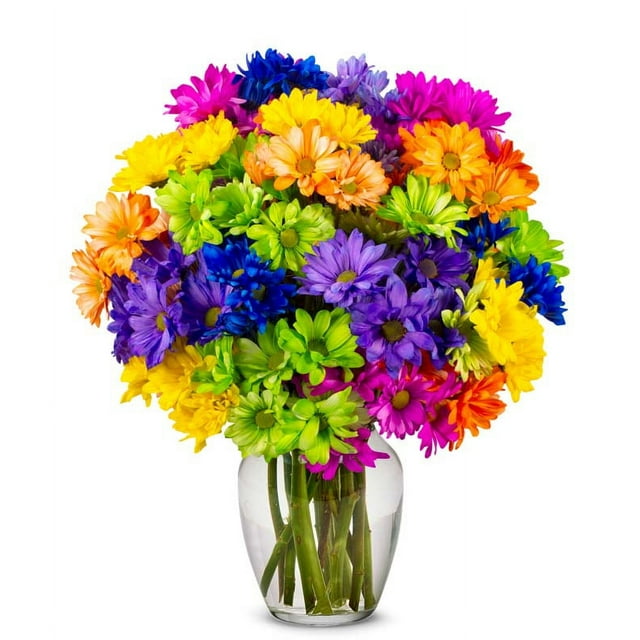From You Flowers Brilliant Blooms Bouquet with Glass Vase (Fresh Flowers) Birthday