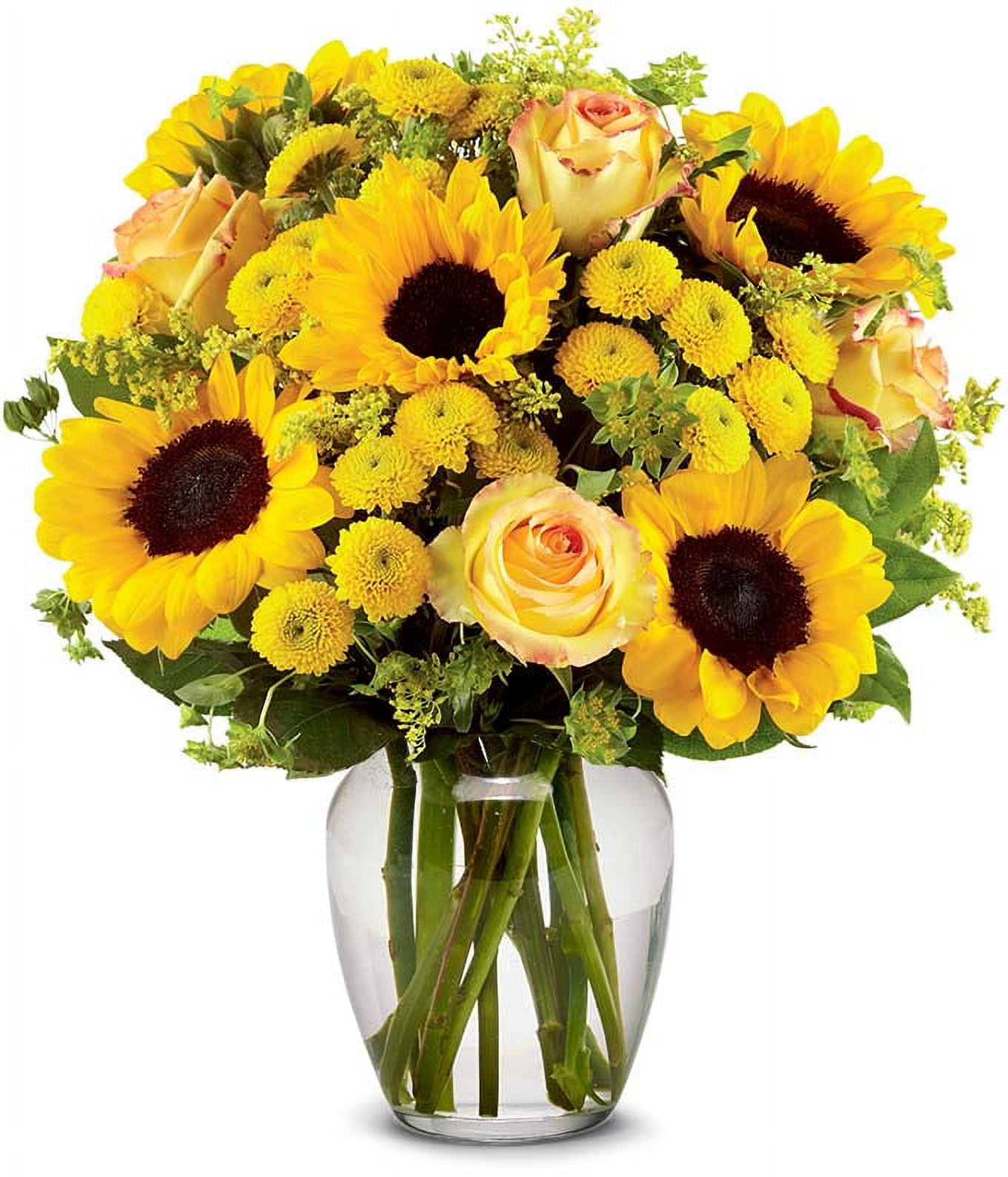 From You Flowers - Brilliant Sunflower & Rose Bouquet - Deluxe for Birthday, Anniversary, Get Well, Congratulations, Thank You, All Occasions