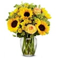 From You Flowers Brilliant Sunflower & Rose Bouquet with Glass Vase