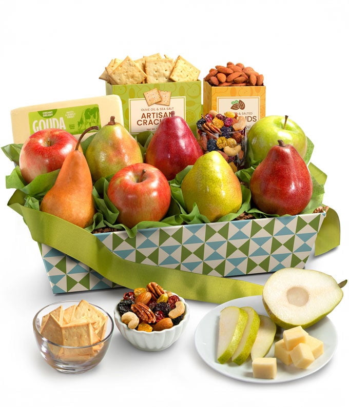 From You Flowers - Classic Cheese & Fruit Gift Basket for Mother's Day, Birthday, Anniversary, Get Well, Congratulations, Thank You, All Occasions
