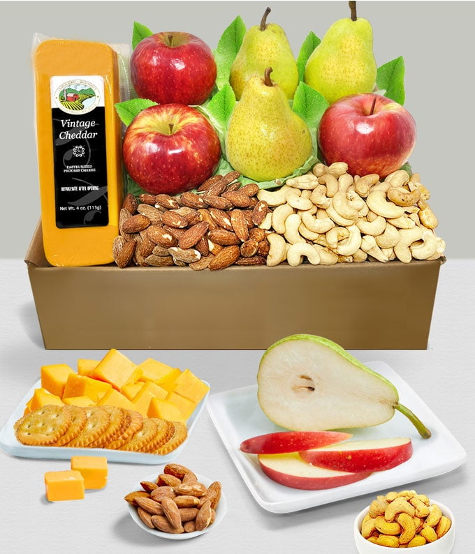 From You Flowers - Classic Fruit, Cheese, & Nut Gift Basket for Birthday, Anniversary, Get Well, Congratulations, Thank You, All Occasions
