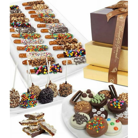 From You Flowers - Deluxe Belgian Chocolate Covered Gift Tower for Birthday, Anniversary, Get Well, Congratulations, Thank You, All Occasions