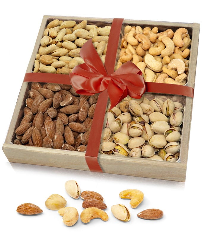 From You Flowers - Fancy Assorted Nuts in a Wood Tray for Birthday, Anniversary, Get Well, Congratulations, Thank You, All Occasions