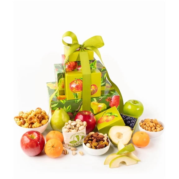 From You Flowers - Fruit, Nuts, & Sweets Gift Tower for Birthday, Anniversary, Get Well, Congratulations, Thank You, All Occasions