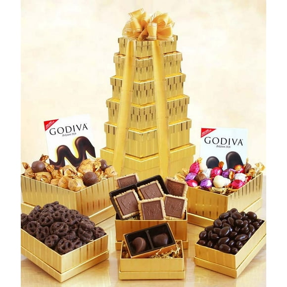 From You Flowers - Golden Ghirardelli Chocolate Tower for Birthday, Anniversary, Get Well, Congratulations, Thank You, All Occasions