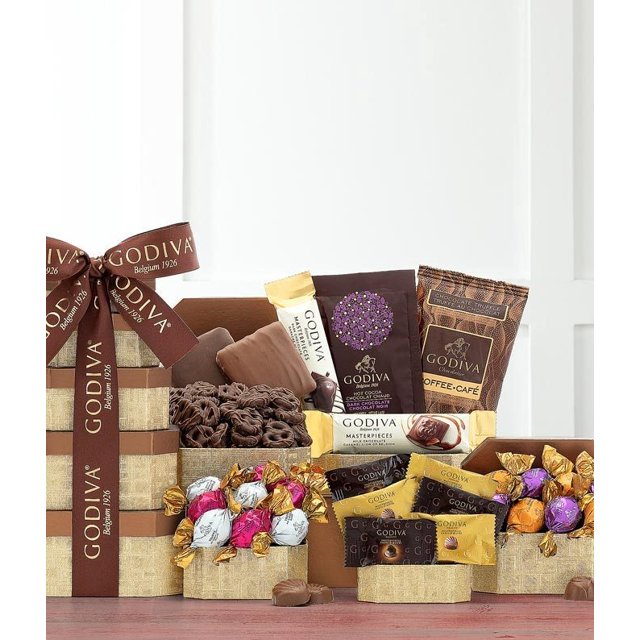 From You Flowers Golden Godiva Gift Tower