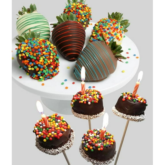 From You Flowers - Happy Birthday Chocolate Covered Strawberries and Brownie Pops