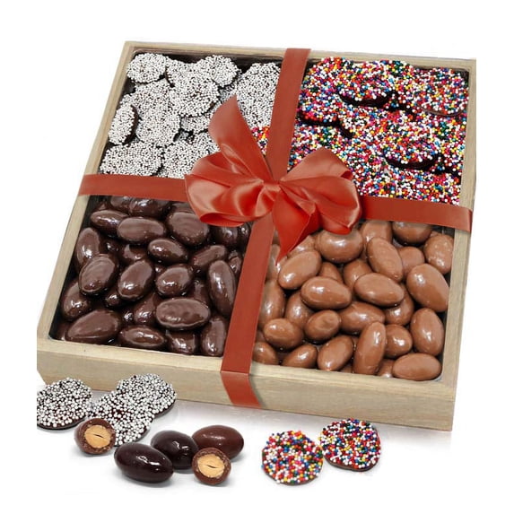 From You Flowers - Joyous Chocolate and Almond Gift Tray for Birthday, Anniversary, Get Well, Congratulations, Thank You, All Occasions