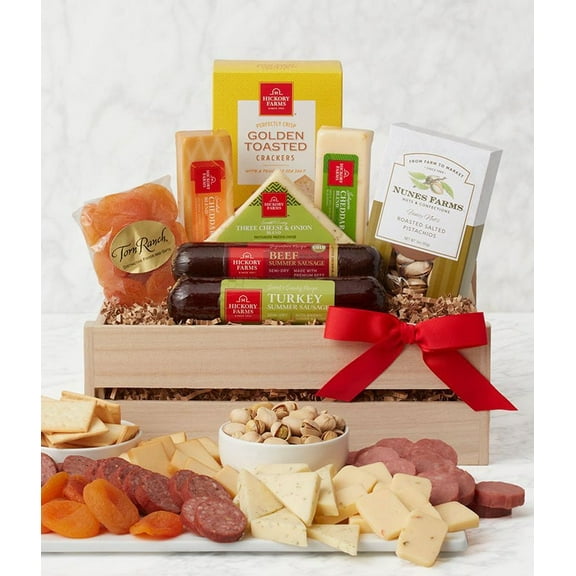 From You Flowers - Meat & Cheese Wooden Crate for Birthday, Anniversary, Get Well, Congratulations, Thank You, All Occasions
