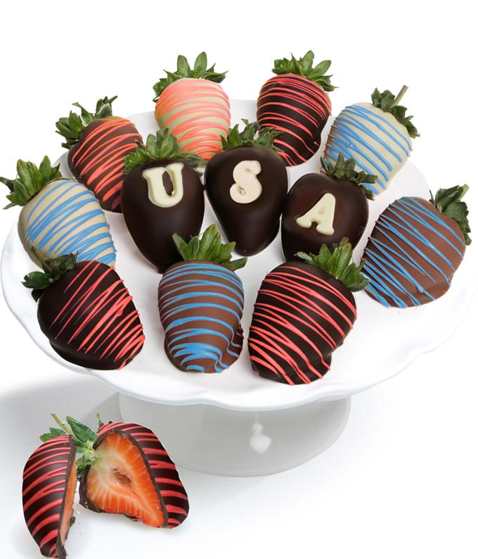 From You Flowers - Patriotic Belgian Chocolate Covered Strawberries for Birthday, Anniversary, Get Well, Congratulations, Thank You, All Occasions