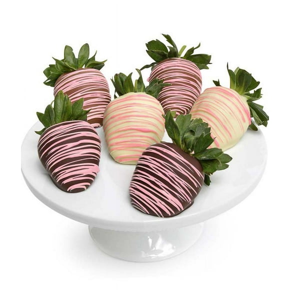 From You Flowers - Pink Swizzle Chocolate Covered Strawberries for Birthday, Anniversary, Get Well, Congratulations, Thank You, All Occasions