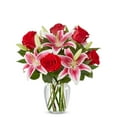 thumbnail image 1 of From You Flowers - Red Roses & Stargazers + Free Glass Vase (9 Stems), 1 of 1