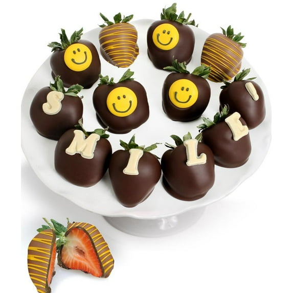From You Flowers - SMILE Chocolate Covered Strawberries for Birthday, Anniversary, Get Well, Congratulations, Thank You, All Occasions