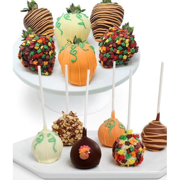 From You Flowers - Thanksgiving Chocolate Covered Strawberries and Cake Pops for Thanksgiving, Fall, Autumn