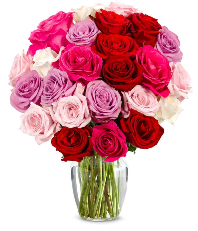 Nmuber 2 Roses FROM YOU FLOWERS, Two Dozen Romantic Roses, Red, Pink, Purple, White ...
