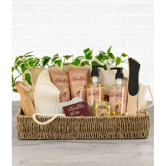 From You Flowers - Vanilla Sunrise Spa Basket for Birthday, Anniversary, Get Well, Congratulations, Thank You, All Occasions