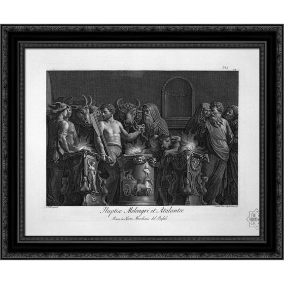 From near and Andromeda Carav 24x20 Black Ornate Wood Framed Canvas Art by Piranesi, Giovanni Battista