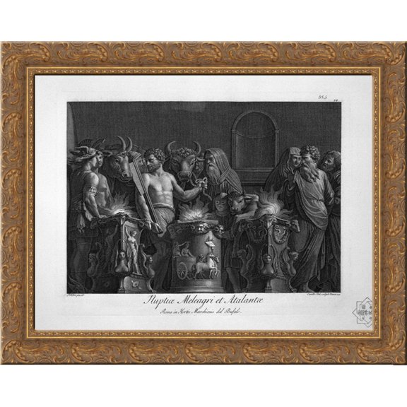 From near and Andromeda Carav 24x20 Gold Ornate Wood Framed Canvas Art by Piranesi, Giovanni Battista