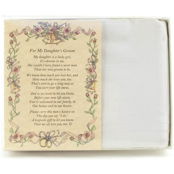 From the Bride's Parent to the Groom Poetry Wedding Handkerchief