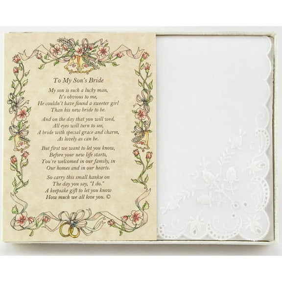 From the Groom's Mother to the Bride Wedding Handkerchief