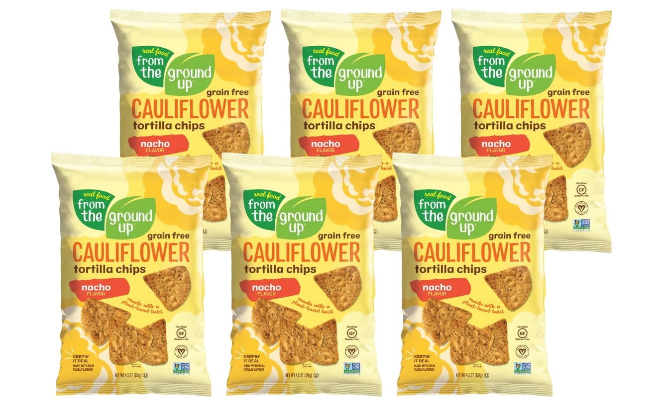 From the Ground Up Nacho Cauliflower Tortilla Chips, 4.5 oz (Pack - 6)