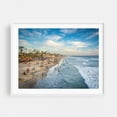 thumbnail image 1 of From the Pier - Oceanside California Photography Beach Coast Palm Tree Ocean Surf Summer Tropical White Framed Wall Art Print 11 x 14 inches, 1 of 3