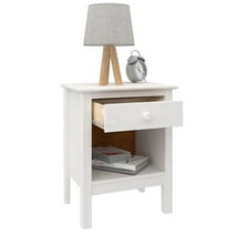From the Tree Furniture Solid Wood Nightstand with Drawer/Side Table (White)