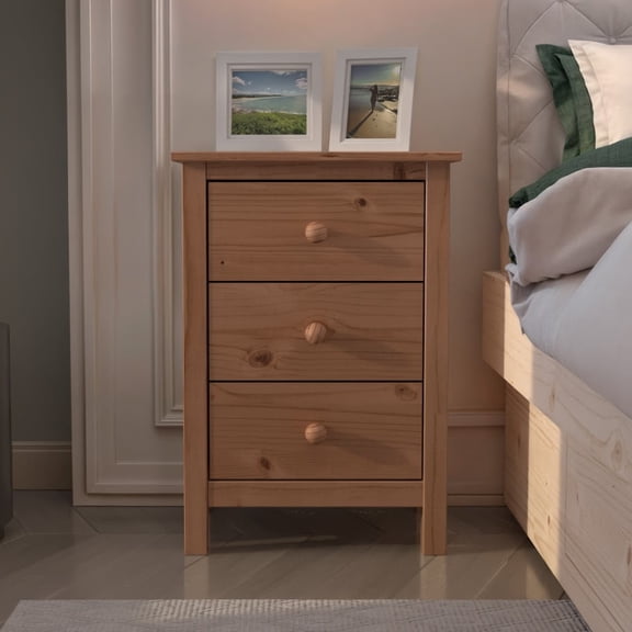 From the Tree Furniture Solid Wood 3-Drawer Tall Nightstand, Honey