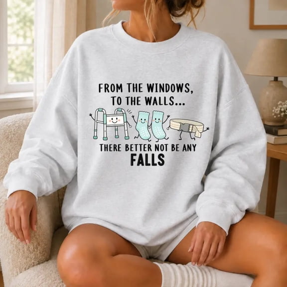 From the Windows to the Walls Nurse Sweatshirt, Funny RN CNA Crewneck, Surgical Nurse Gift, Med Surg Hospital Humor Pullover, Nursing Gift for Nurses