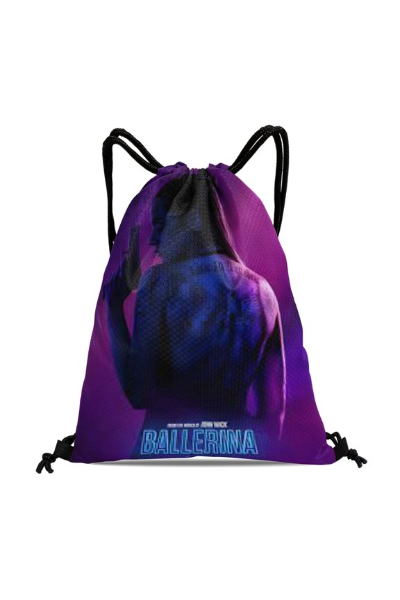 From the World of John Wick Ballerina Drawstring Backpack Bag Party Favors Goodies Merch Gym Waterproof Swimming Beach Fans