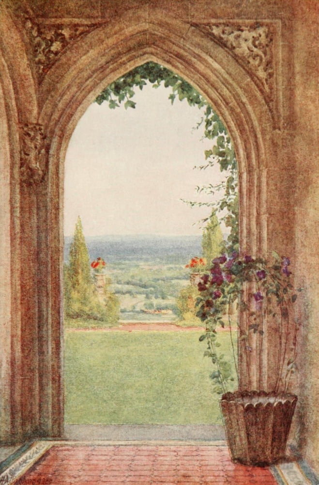 From the porch Canvas Art - Helen Allingham (24 x 36)