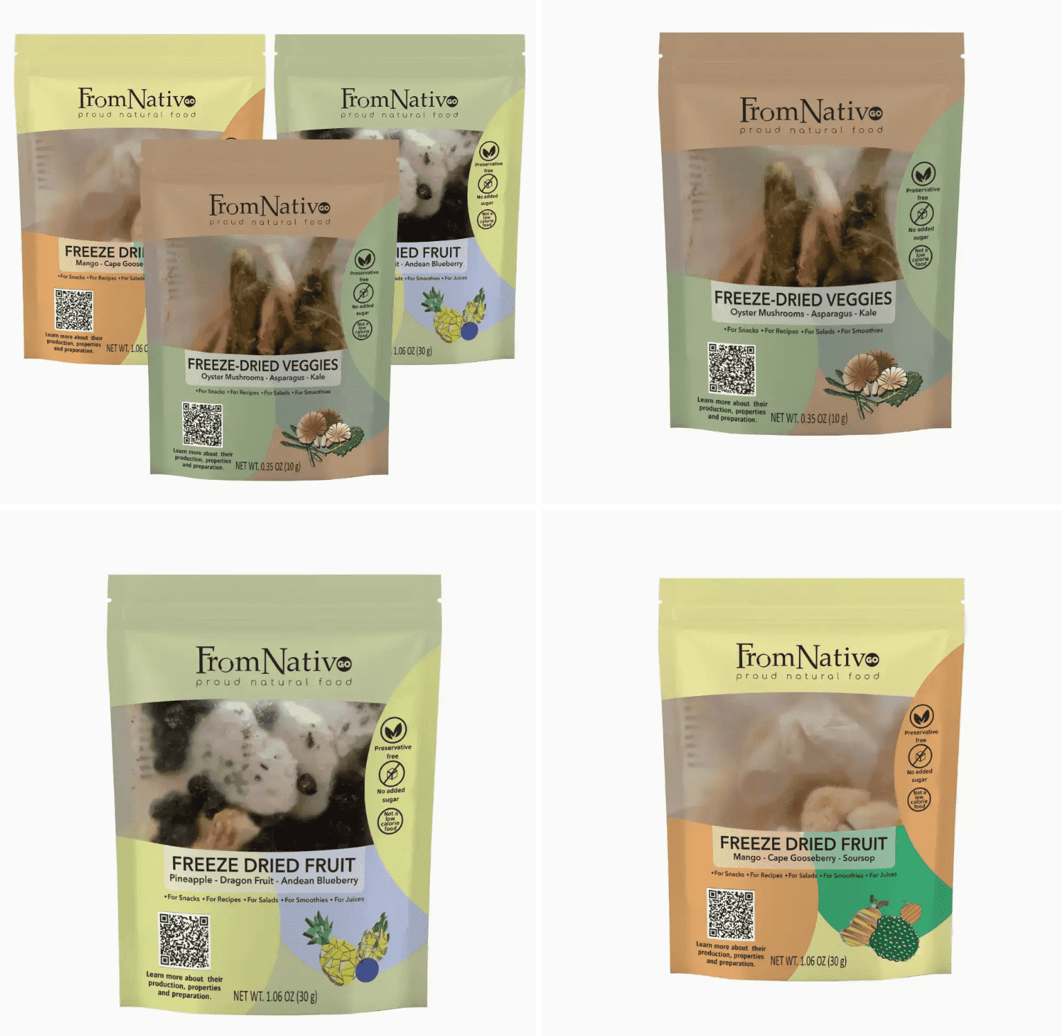 FromNativoGo | Freeze Dried Fruit & Vegetable Mix | 3Pack |