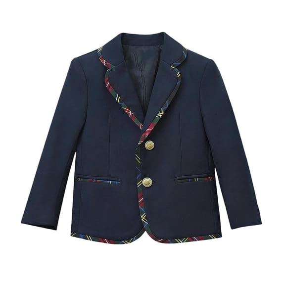 Fromal Jacket for Girls Fashion Long Sleeve Turndown Collar Blazer Outwear School Uniform with Pocket Open Front Size 2-12